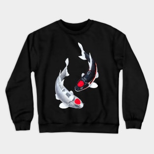 Koi Fish Tancho Black White Crewneck Sweatshirt